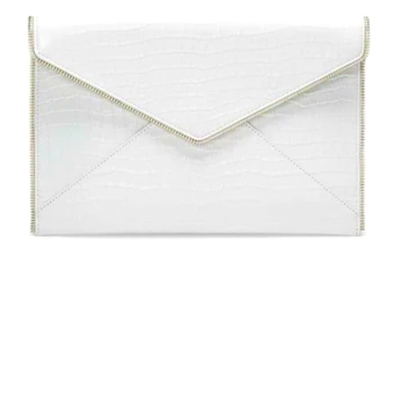 NWT LEO CLUTCH OPTIC WHITE REBECCA MINKOFF WITH DUST BAG - Picture 1 of 11